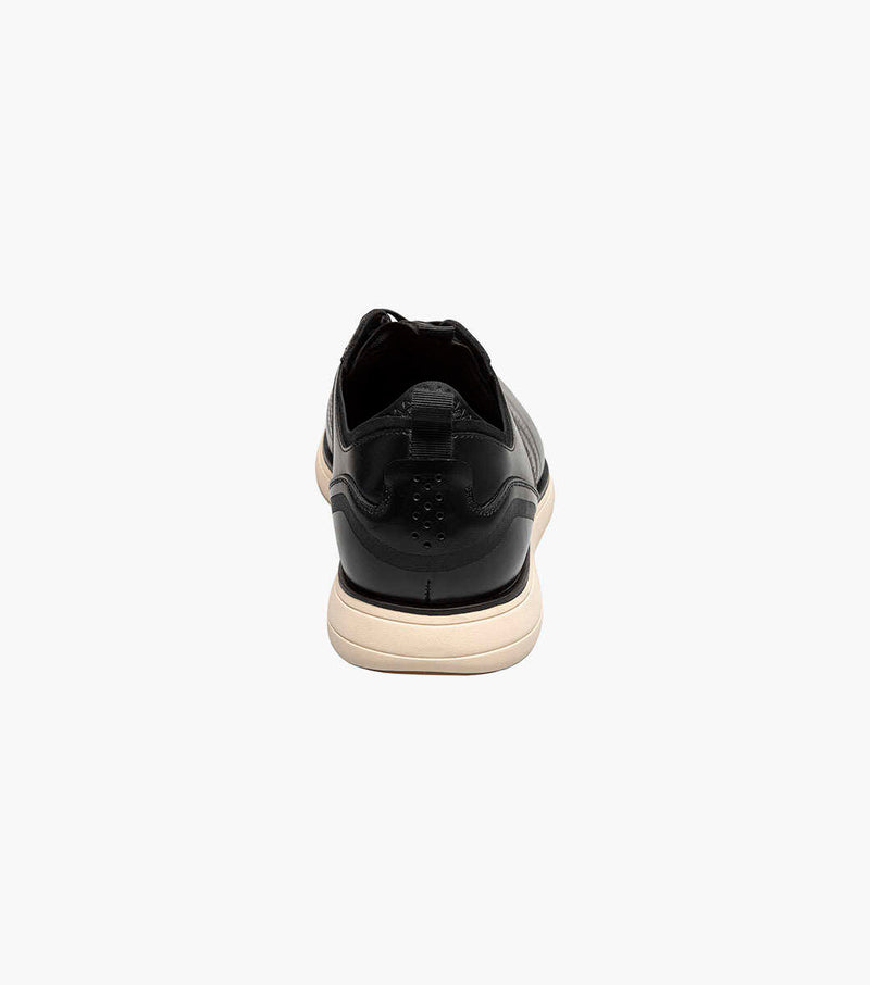 Edgewood Wingtip Elastic Lace Up- Black | Stacy Adams