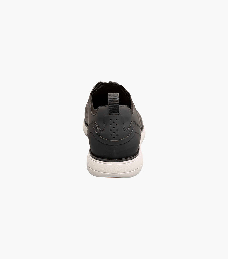 Everidge Plain Toe Elastic Lace Up- Black | Stacy Adams