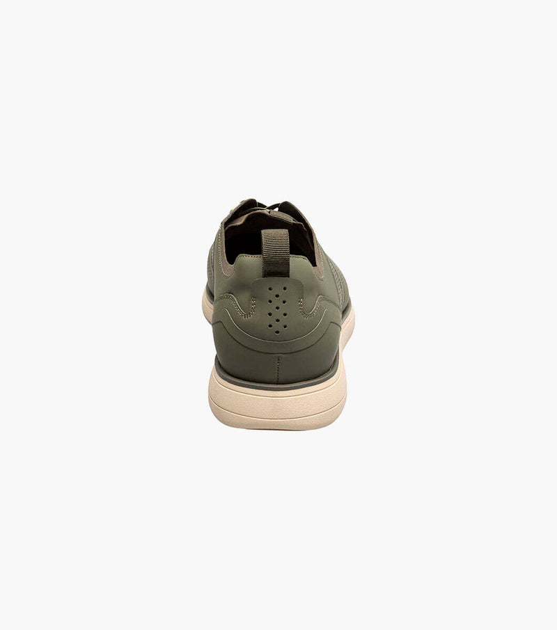 Everidge Plain Toe Elastic Lace Up-Olive | Stacy Adams