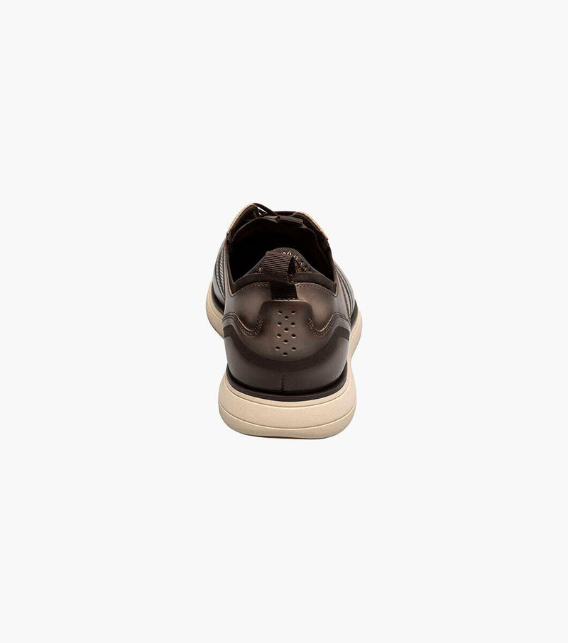 Edgewood Wingtip Elastic Lace Up-Taupe | Stacy Adams