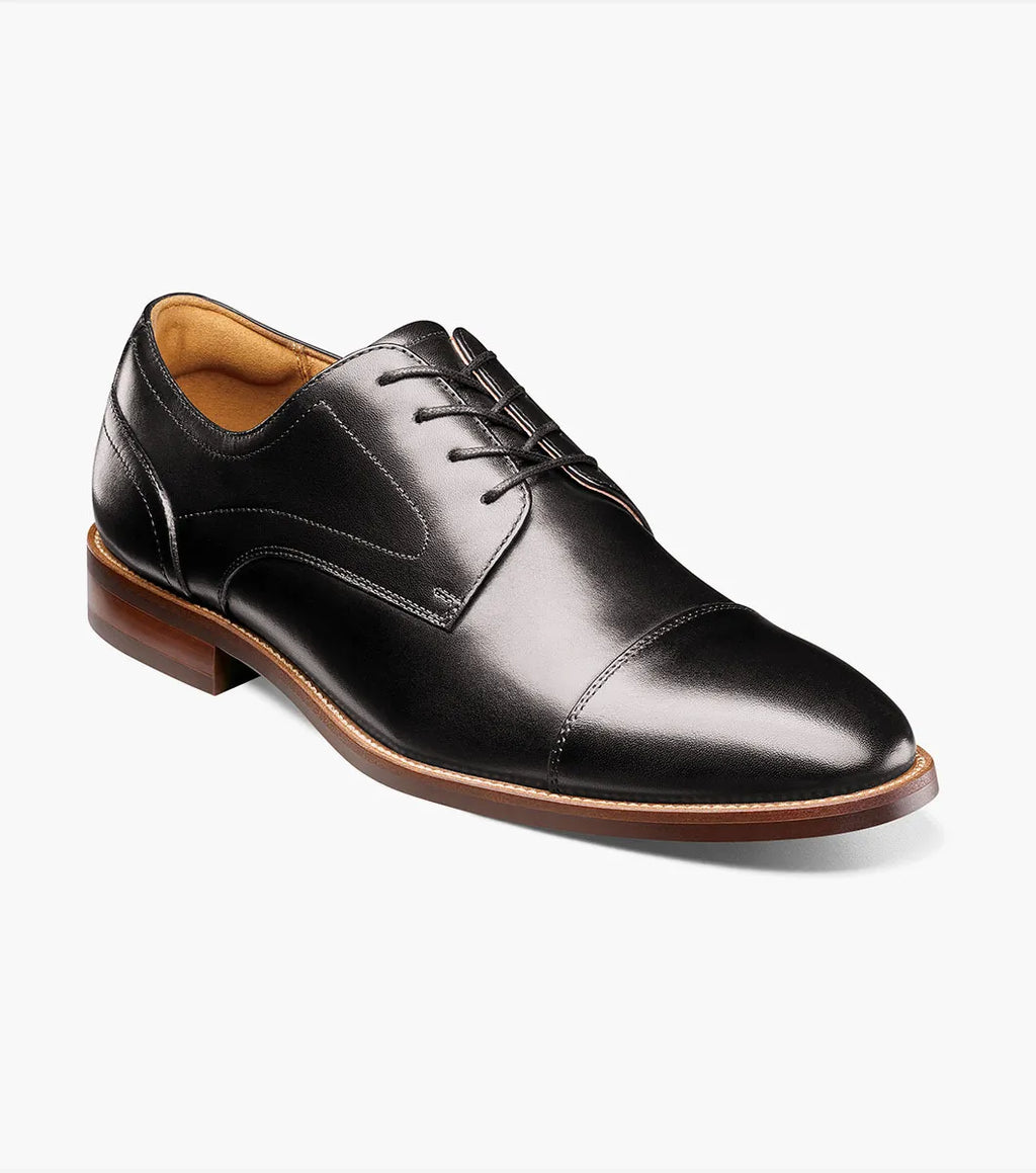 Rucci Cap Toe Oxford-Black | Florsheim