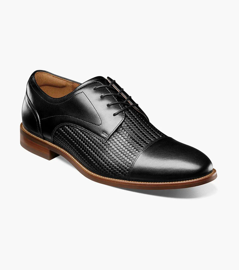 Rucci Weave Cap Toe Oxford-Black | Florsheim