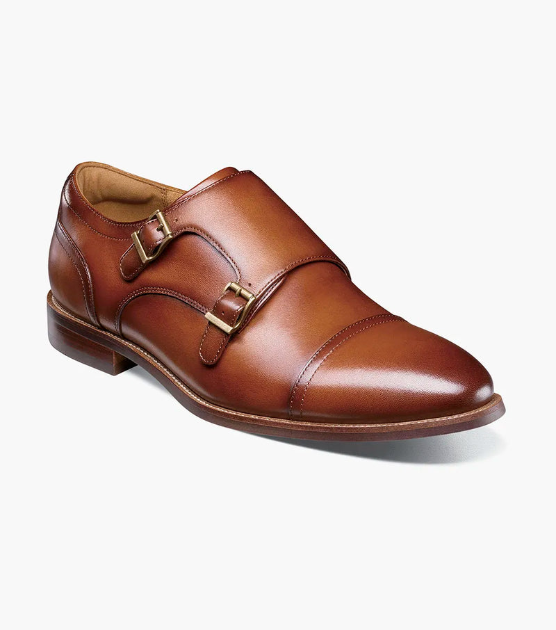 Rucci Cap Toe Double Monk Strap-Cognac| Florsheim