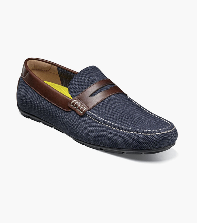 Motor Knit Moc Toe Penny Driver-Navy Multi | Florsheim