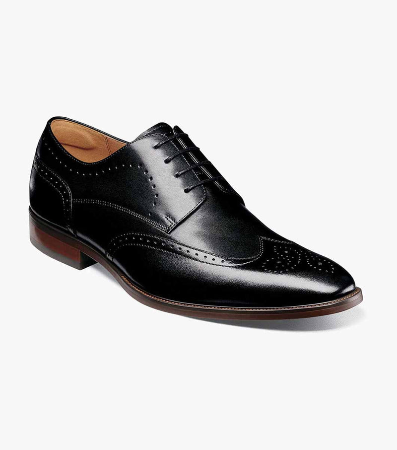 Sorrento Wingtip Oxford-Black | Florsheim