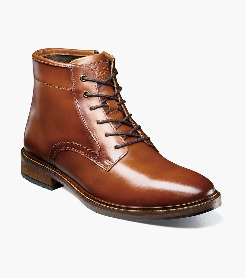 Forge Plain Toe Lace Up Boot-Cognac| Florsheim