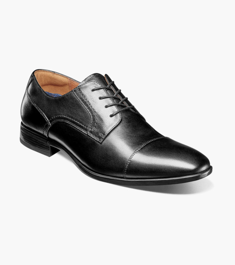 Zaffiro Cap Toe Oxford-Black | Florsheim