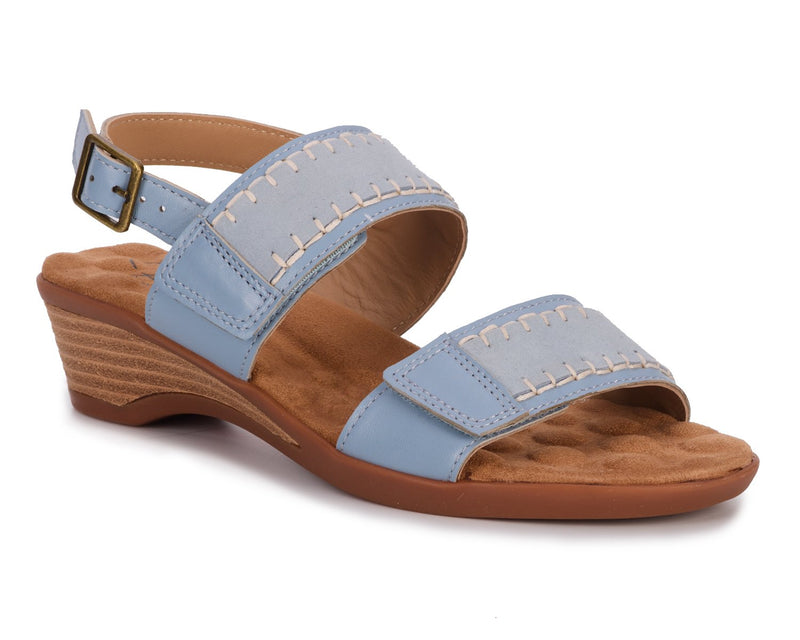 KATERI-Faded Denim Leather/Suede | Ros Hommerson