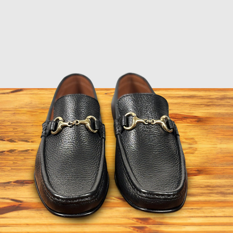 8616-D Calzoleria Toscana Cervo Tumbled Calf Horsebit Loafer | Toscana