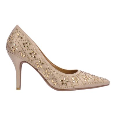 BARLOW-BEIGE SATIN/RHINESTONES| J Renee