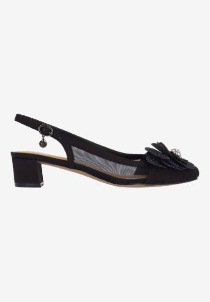 BELLINA-BLACK SATIN/MESH  |  J Renee