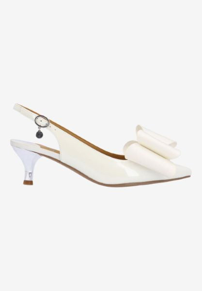 DELMARE-WHITE PATENT/GROSGRAIN | J Renee