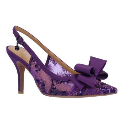 DELORIS |J Renee-PURPLE SEQUIN MESH/SATIN