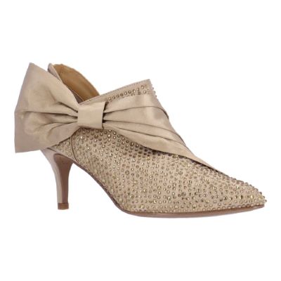 ELETTRA-BEIGE SATIN/RHINESTONES | J Renee