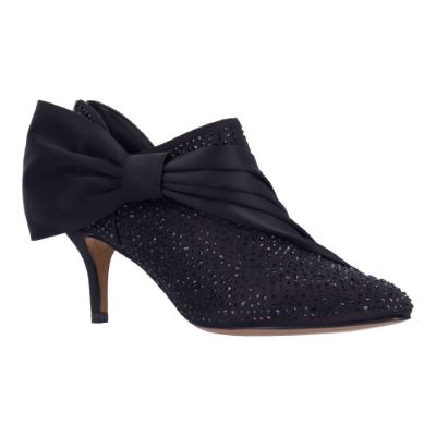 ELETTRA- BLACK SATIN/RHINESTONES| J Renee