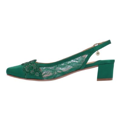 Faleec|J Renee-EMERALD GREEN SATIN/LACE