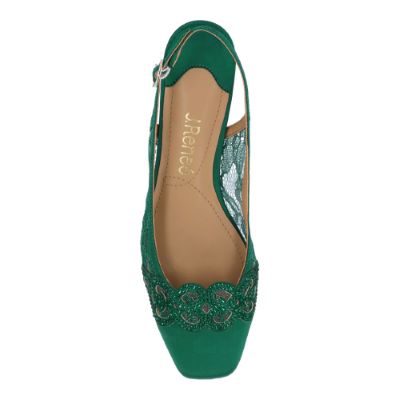 Faleec|J Renee-EMERALD GREEN SATIN/LACE