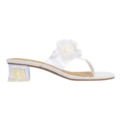 FLOWERFLY-CLEAR/WHITE/GOLD LINEN | J Renee