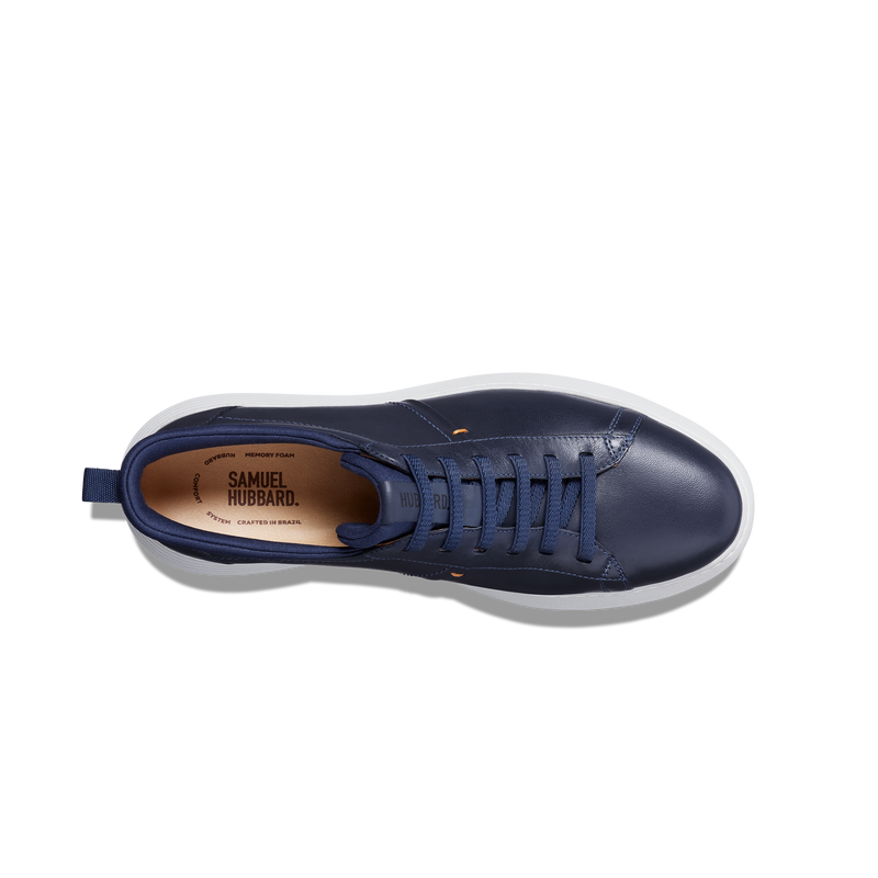 Men's Featherlight Flight Slip On-Navy Leather | Samuel Hubbard