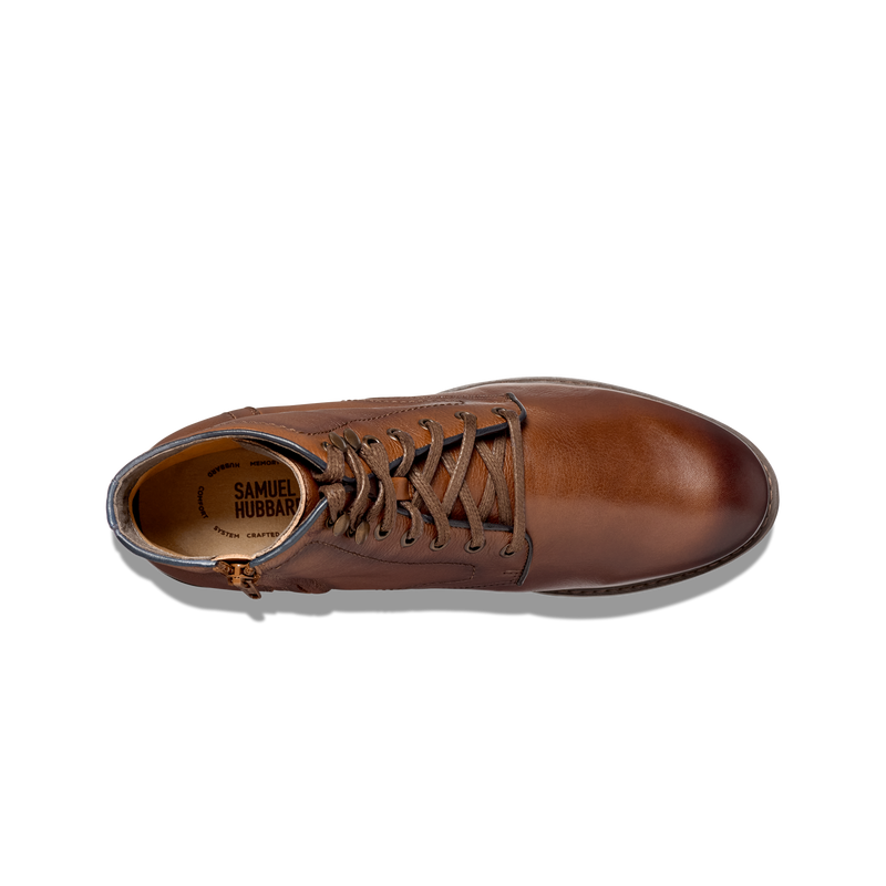 Men's Featherlight Lace-Up Boot-Cognac Leather | Samuel Hubbard