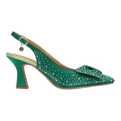 HARLAN-EM. GREEN SATIN/STONES | J Renee