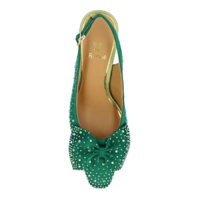 HARLAN-EM. GREEN SATIN/STONES | J Renee