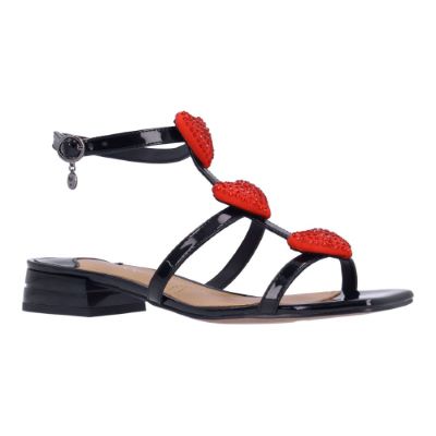 HEARTLY-BLACK PATENT/RED| J Renee