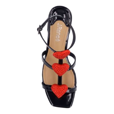 HEARTLY-BLACK PATENT/RED| J Renee