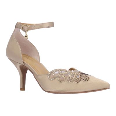 Isabetta-BEIGE SATIN/RHINESTONES | J Renee