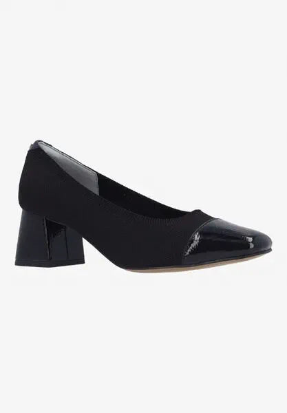 Javelle-BLACK STRETCH KNIT/PATENT |  J Renee