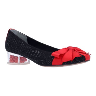 JOLLEE|J Renee-BLACK/RED SUEDE/SATIN/STONES