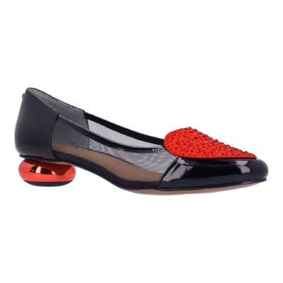 JOOLIETE-BLACK/RED PATENT/SATIN/MESH | J Renee