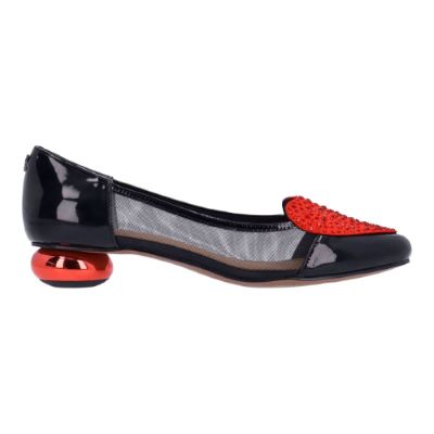 JOOLIETE-BLACK/RED PATENT/SATIN/MESH | J Renee