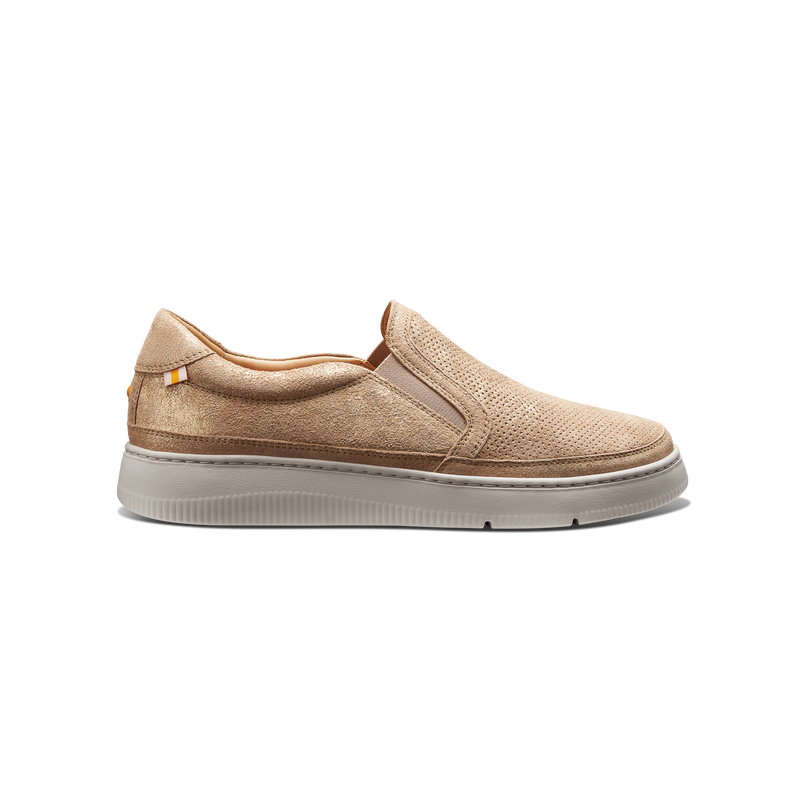 Women's Featherlight Laguna Slip-On-Gold Metallic Suede | Samuel Hubbard