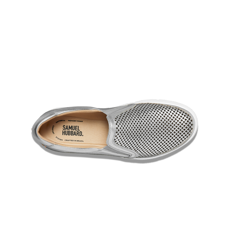 Women's Featherlight Laguna Slip-On-Silver Leather | Samuel Hubbard