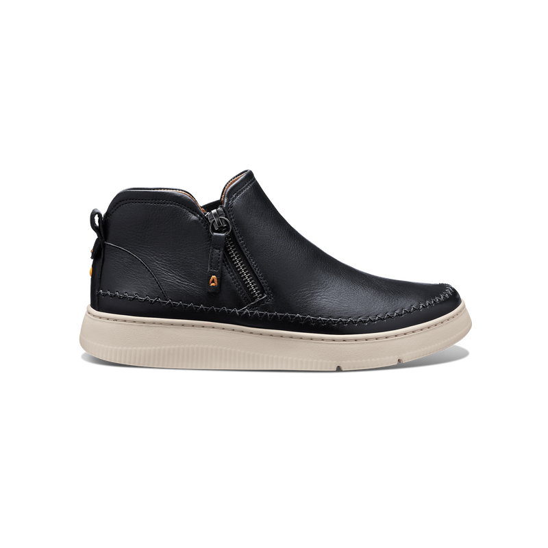 Women's Featherlight Laguna Zip Bootie-Black Leather | Samuel Hubbard