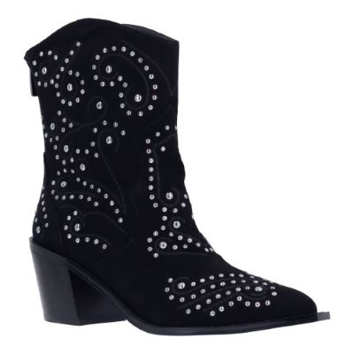 Maddi-BLACK SUEDE/STUDS  | J Renee