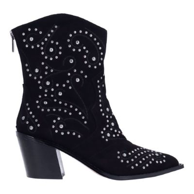 Maddi-BLACK SUEDE/STUDS  | J Renee