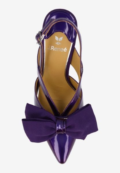 MORIGEN-PURPLE PATENT/GROSGRAIN | J Renee
