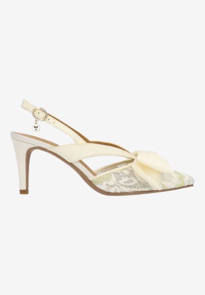 MORIGEN-IVORY/GOLD LACE MESH/SATIN | J Renee