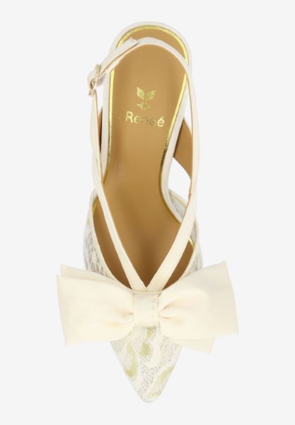 MORIGEN-IVORY/GOLD LACE MESH/SATIN | J Renee