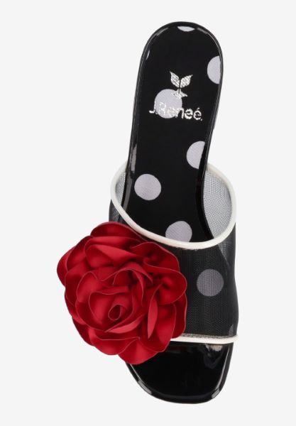 MYLA-BLACK/WHITE/RED MESH/SATIN | J Renee