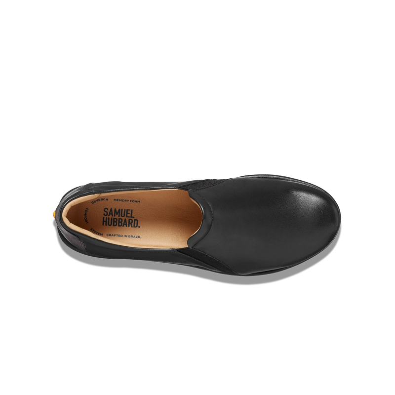 Women's Featherlight Marin Slip-On- Black Leather| Samuel Hubbard