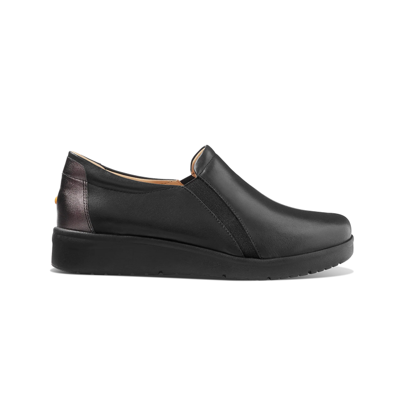 Women's Featherlight Marin Slip-On- Black Leather| Samuel Hubbard