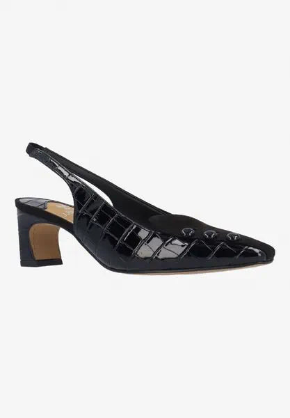 Palora-BLACK CROCO EMBOSS/SUEDE | J Renee