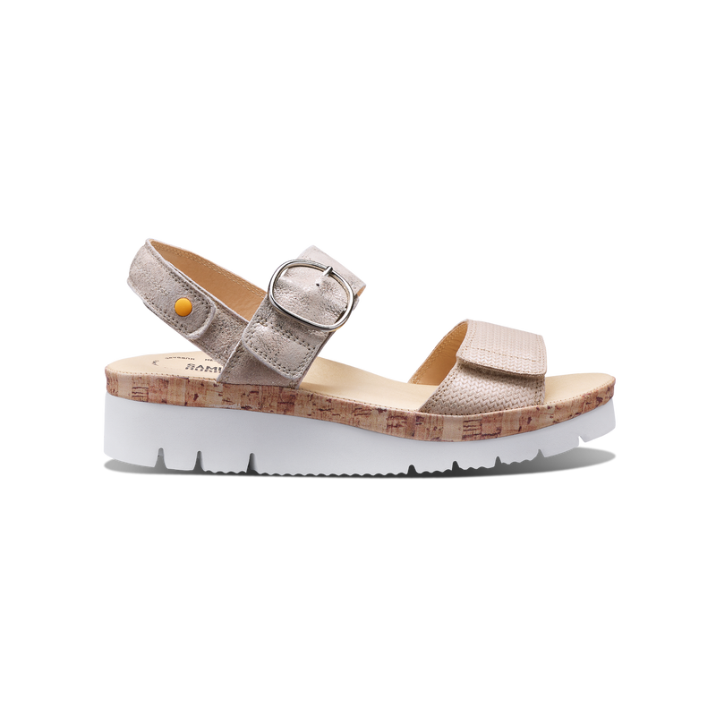 Women's Portola Two Strap Sandal-Textured Pearl Leather | Samuel Hubbard