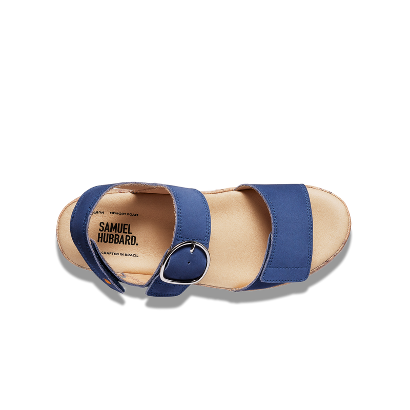 Women's Portola Two Strap Sandal- Blue Nubuck | Samuel Hubbard