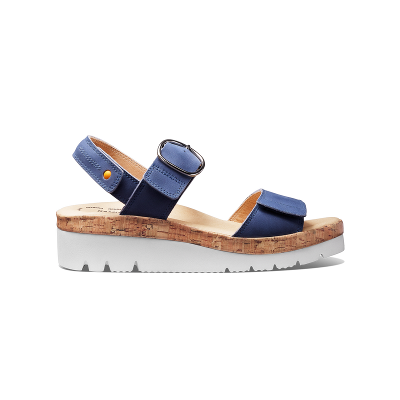 Women's Portola Two Strap Sandal- Blue Nubuck | Samuel Hubbard