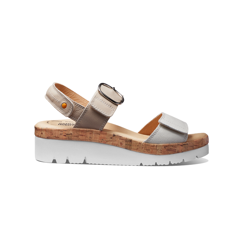 Women's Portola Two Strap Sandal-White Leather | Samuel Hubbard