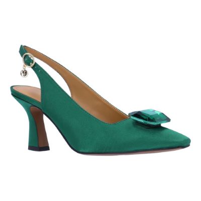 SASKIA- EMERALD GREEN SATIN| J Renee